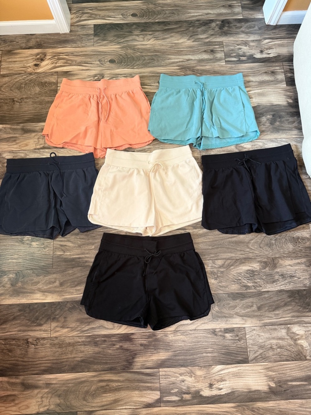 Old Navy Women’s Shorts – Coral, Teal, Cream, and Black (2 pair).